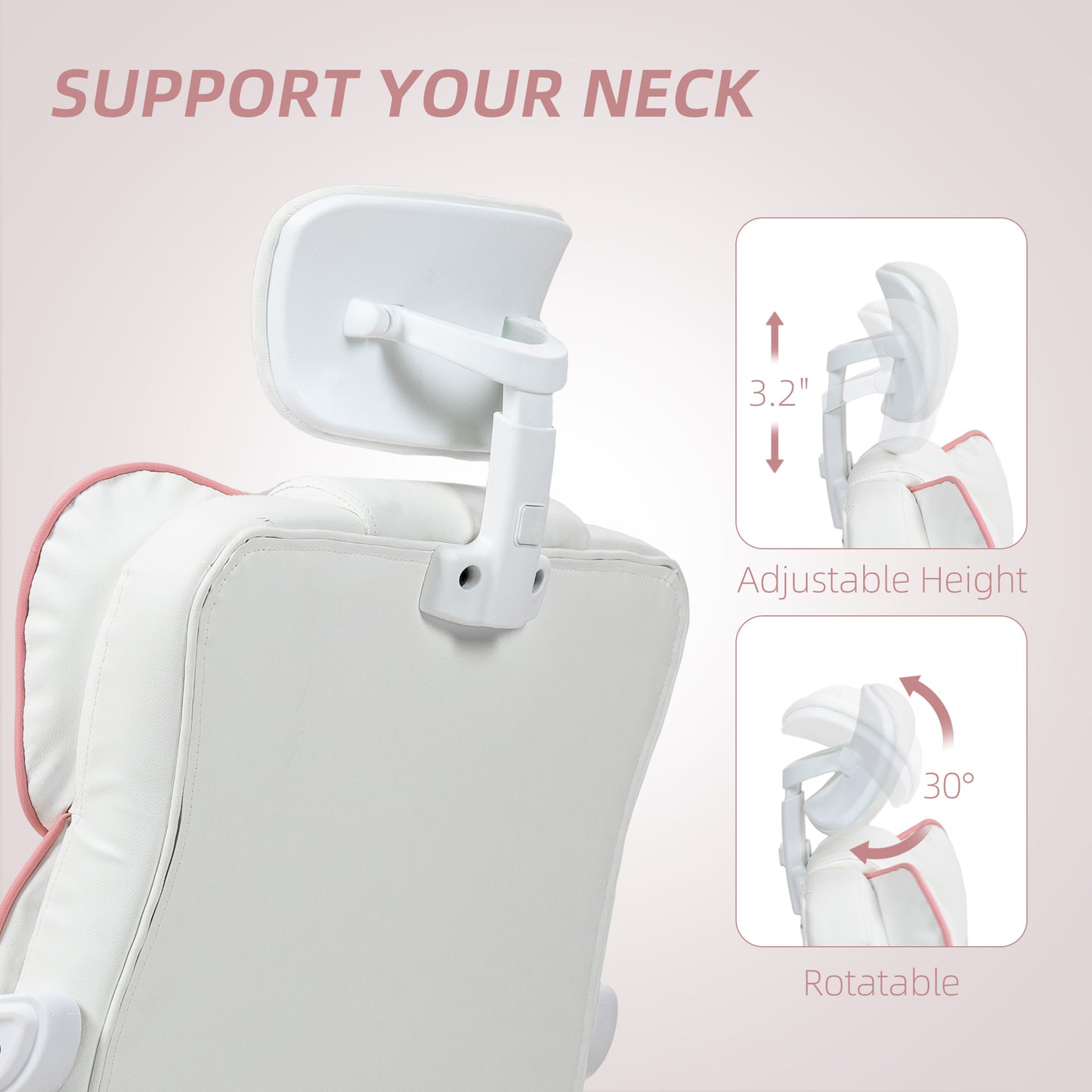 PU Leather Office Chair, Executive Desk Chair with Headrest