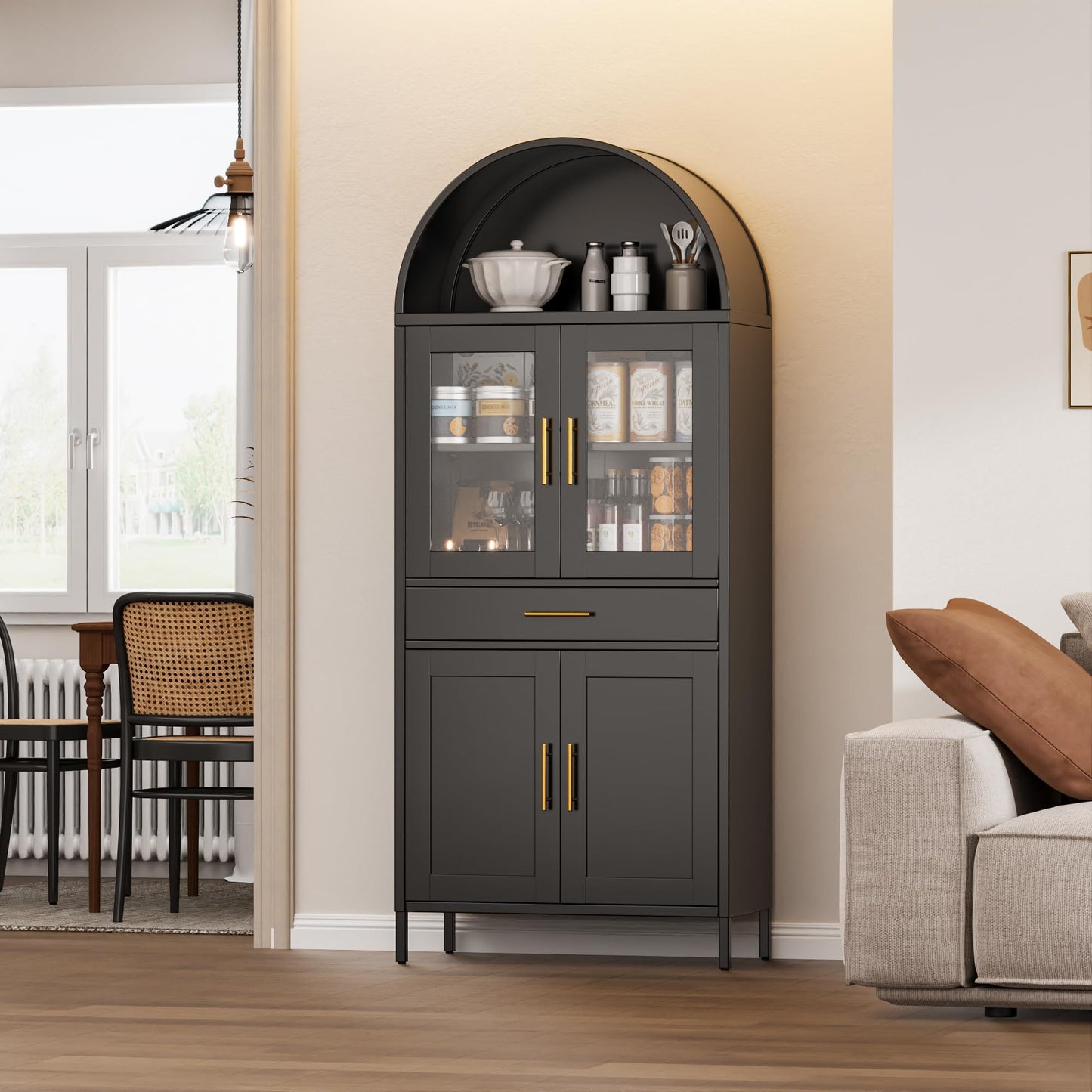 Metal Tall Arched  Cabinet