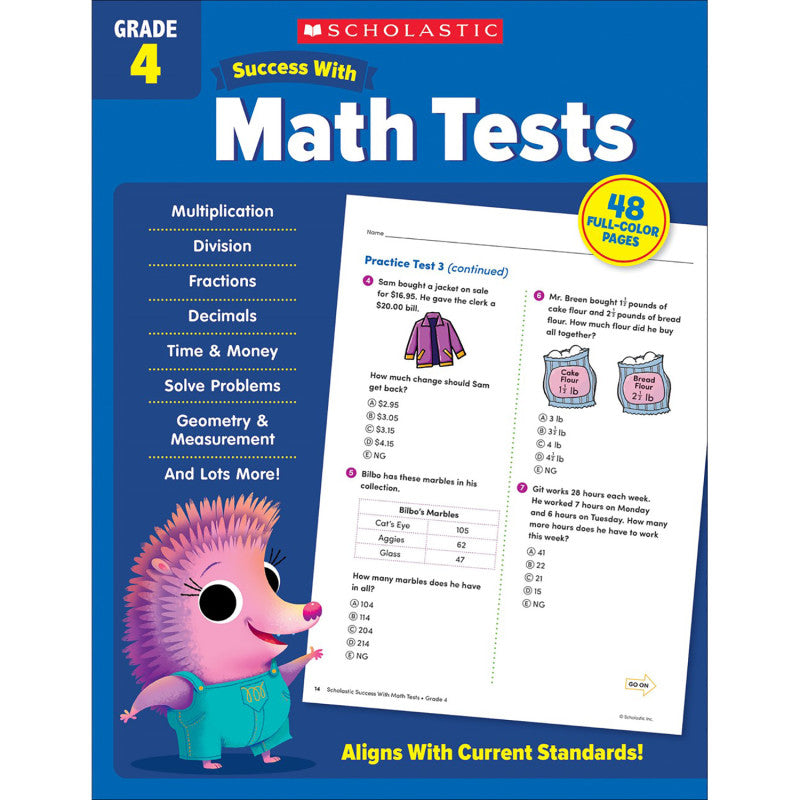 SUCCESS WITH MATH TESTS GR 4 BOOK