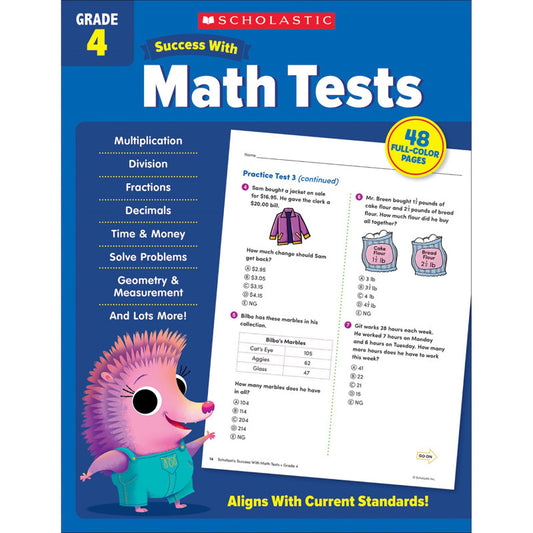 SUCCESS WITH MATH TESTS GR 4 BOOK