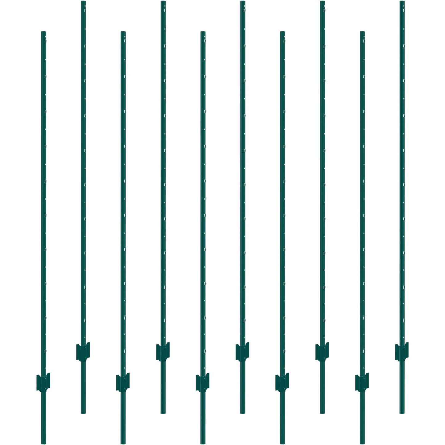 6 Feet Fence Post 10 Pack T-Post Heavy Duty Metal Fence Posts Green
