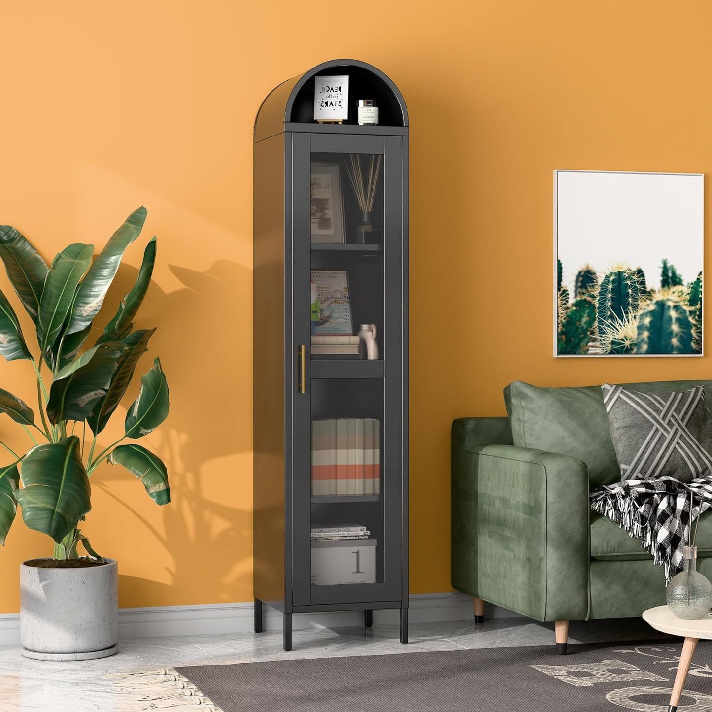 Tall Metal Arched Cabinet