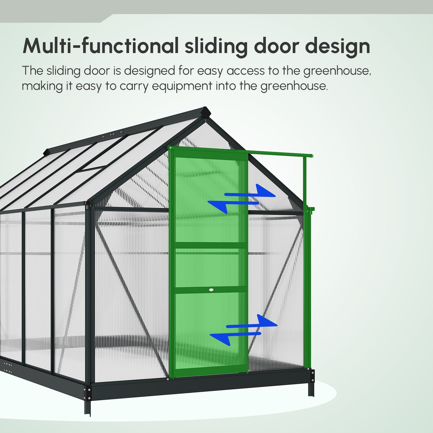 6.2' x 10.3' x 6.6' Outdoor Greenhouse with Walk-in Vent Door for Backyard Garden