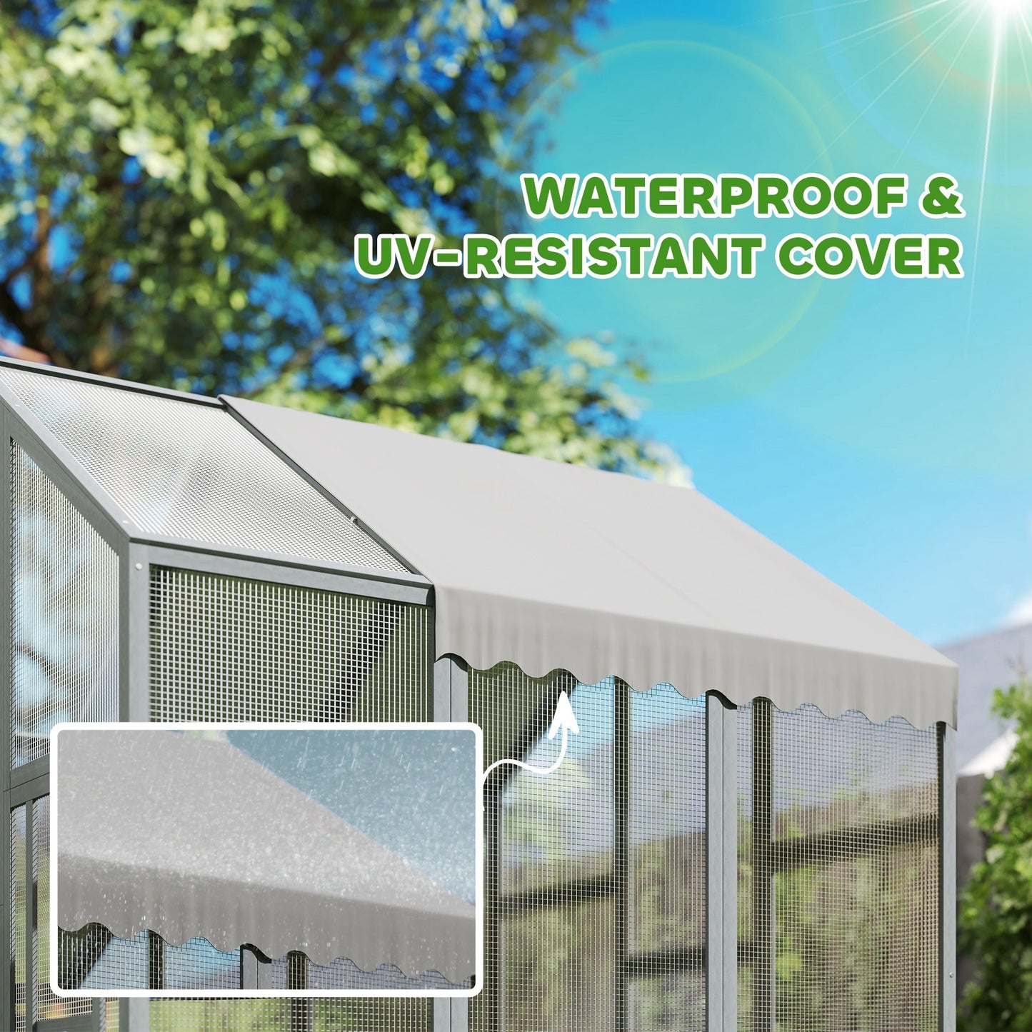 Large Wooden Chicken Run With Waterproof & Anti-UV Cover