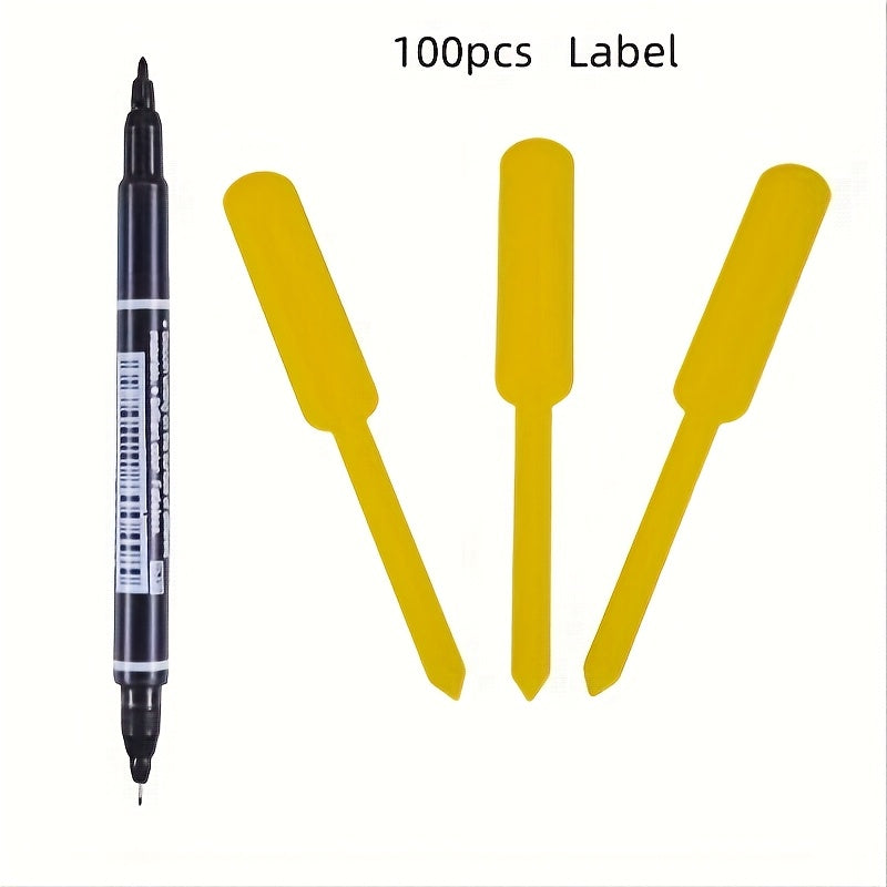 100 garden plant labels with marking pens - suitable for outdoor gardening and lawn care