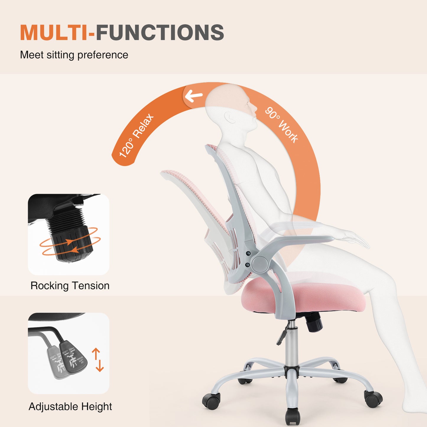 Tall Office Chair For Standing Desk With Adjustable