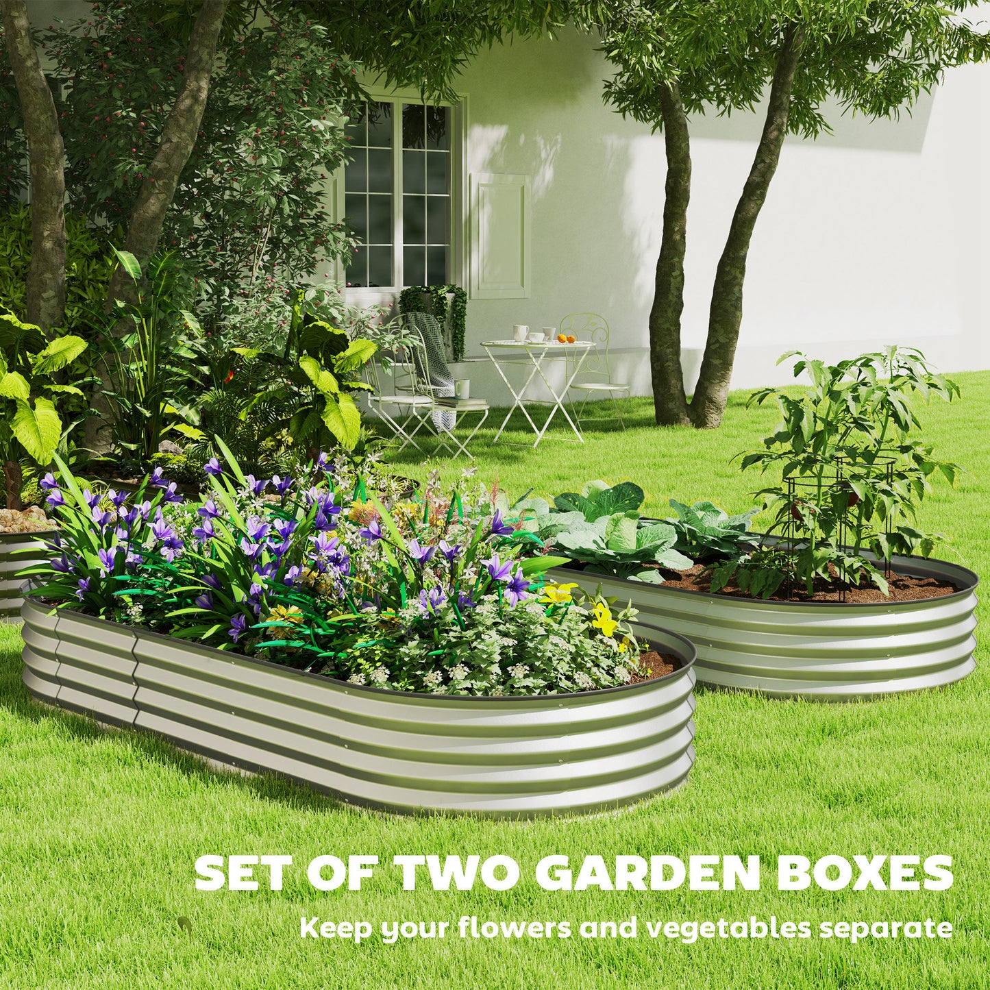 7' x 3' x 1' Raised Garden Bed Set, 2PCS