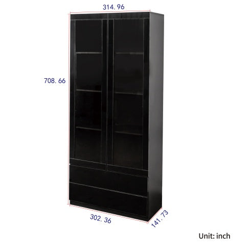 Storage Cabinet With Glass Doors