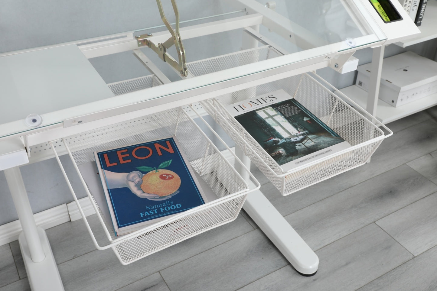 Hand Crank Adjustable Drafting Table Drawing Desk