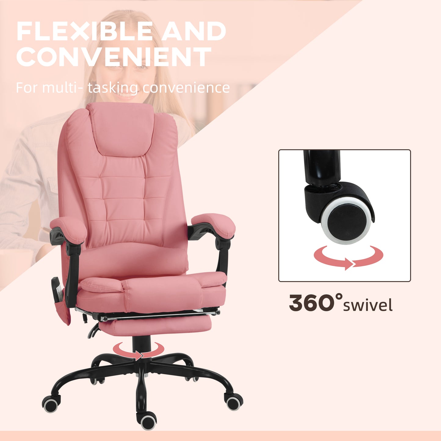 7-Point Vibrating Massage Office Chair High Back