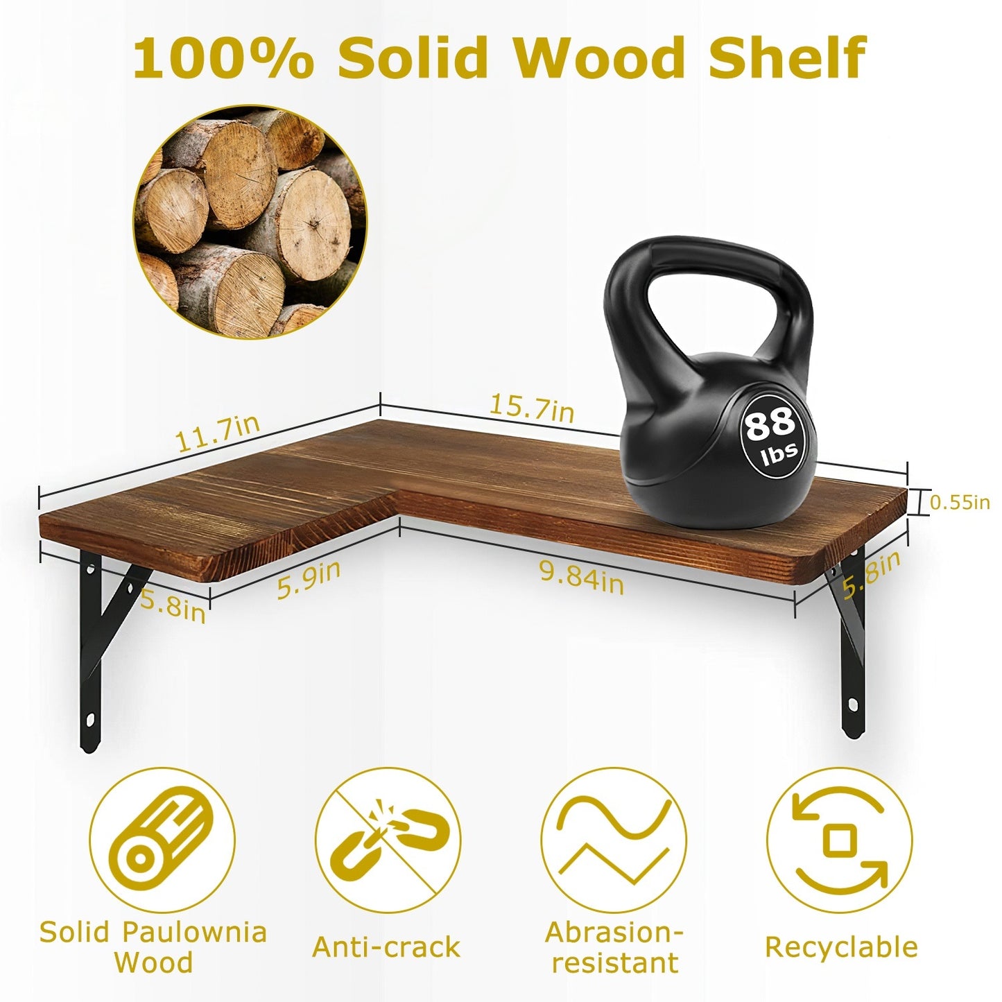 4Pack Per Set Corner Floating Shelf