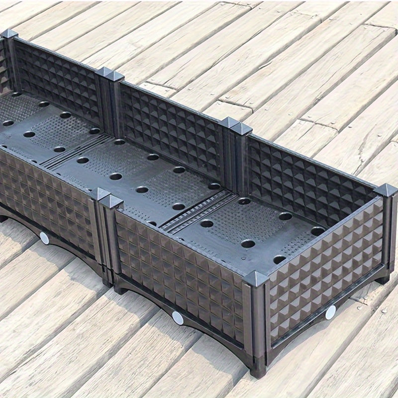 Extra-Large 16X16 Inch Rectangular Plastic Planter - Ideal For Vegetable Gardening
