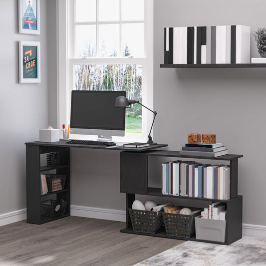 Black L-Shaped Desk