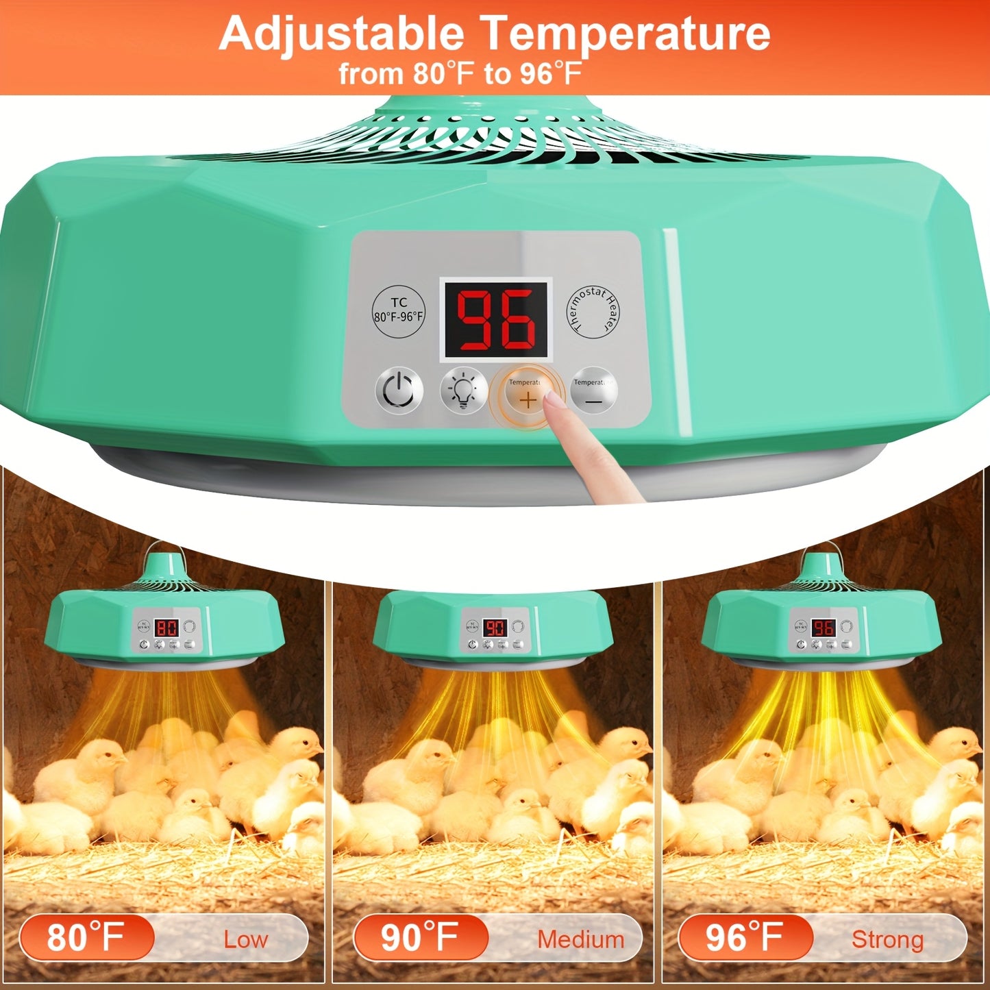 Chick Brooder Heater with Digital Display And Remote Control Chicken Coop Heater