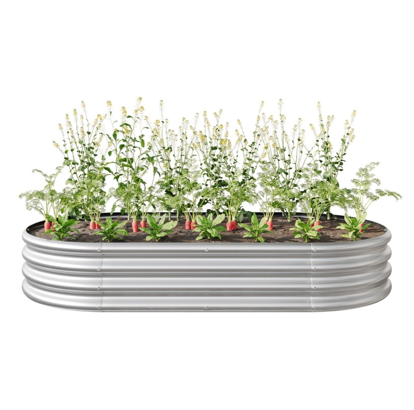 Oval Large Metal Raised Garden Bed For Plants
