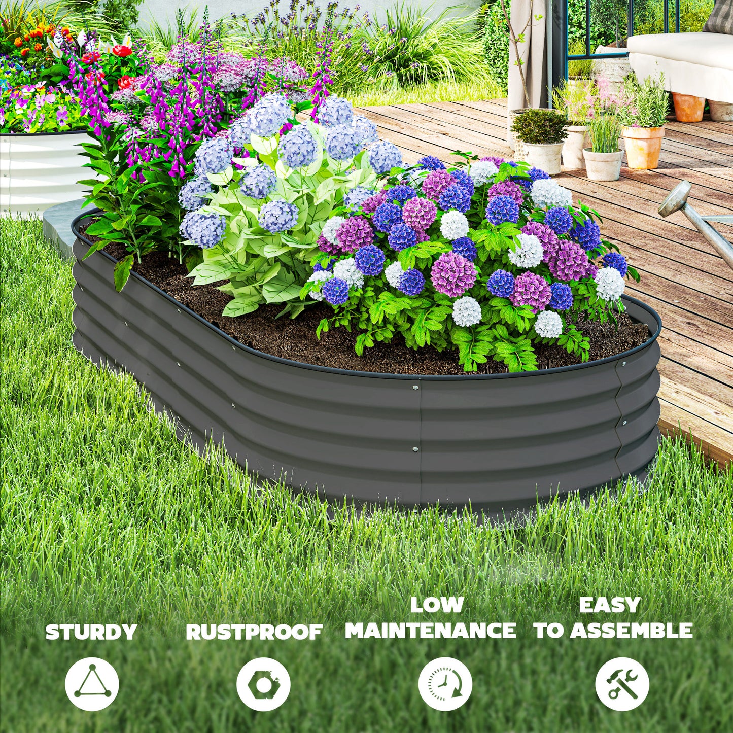 7' x 3' x 1' Raised Garden Bed Set, 2PCS