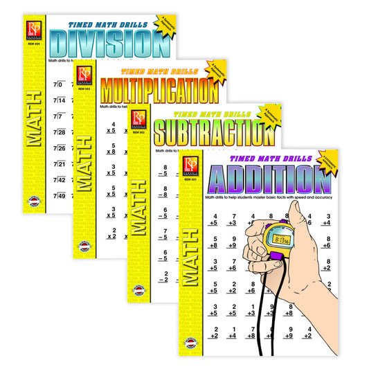 TIMED MATH DRILLS 4-SET BOOK