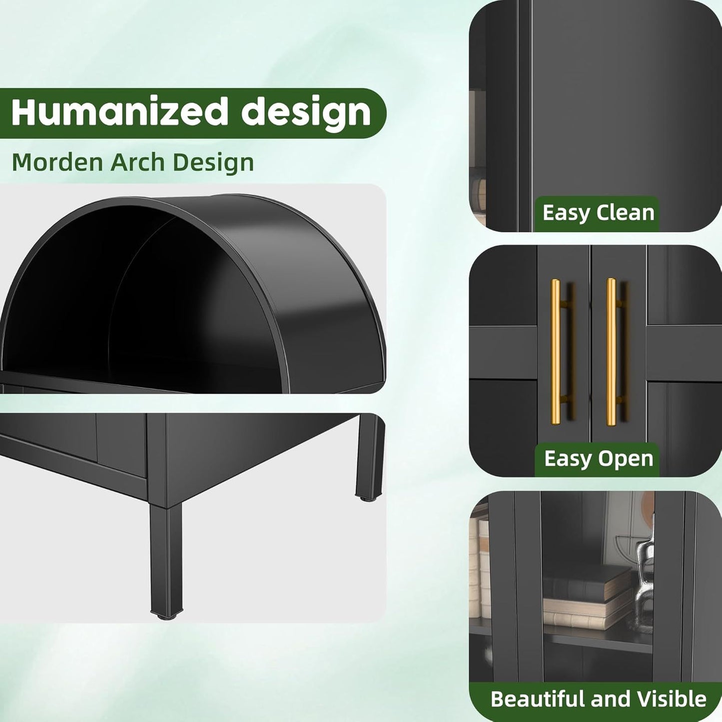 Tall Metal Arched Cabinet