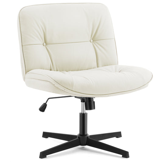 Armless Office Desk Wide Seat No Wheels