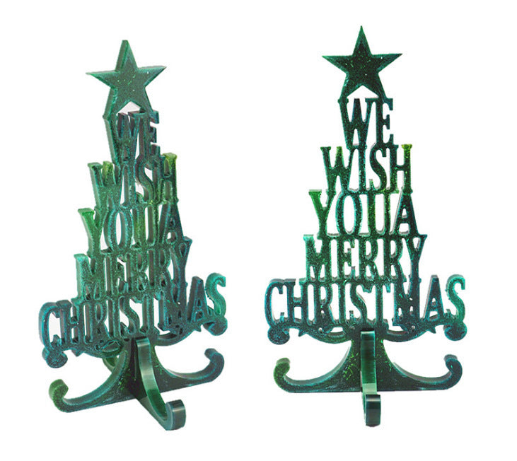 Crystal Epoxy Resin Christmas Tree Letter Desktop Decoration